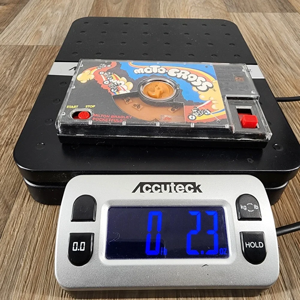 Vintage 1987 Milton Bradley Pocketfuls Moto-Cross Handheld Mechanical Game Works